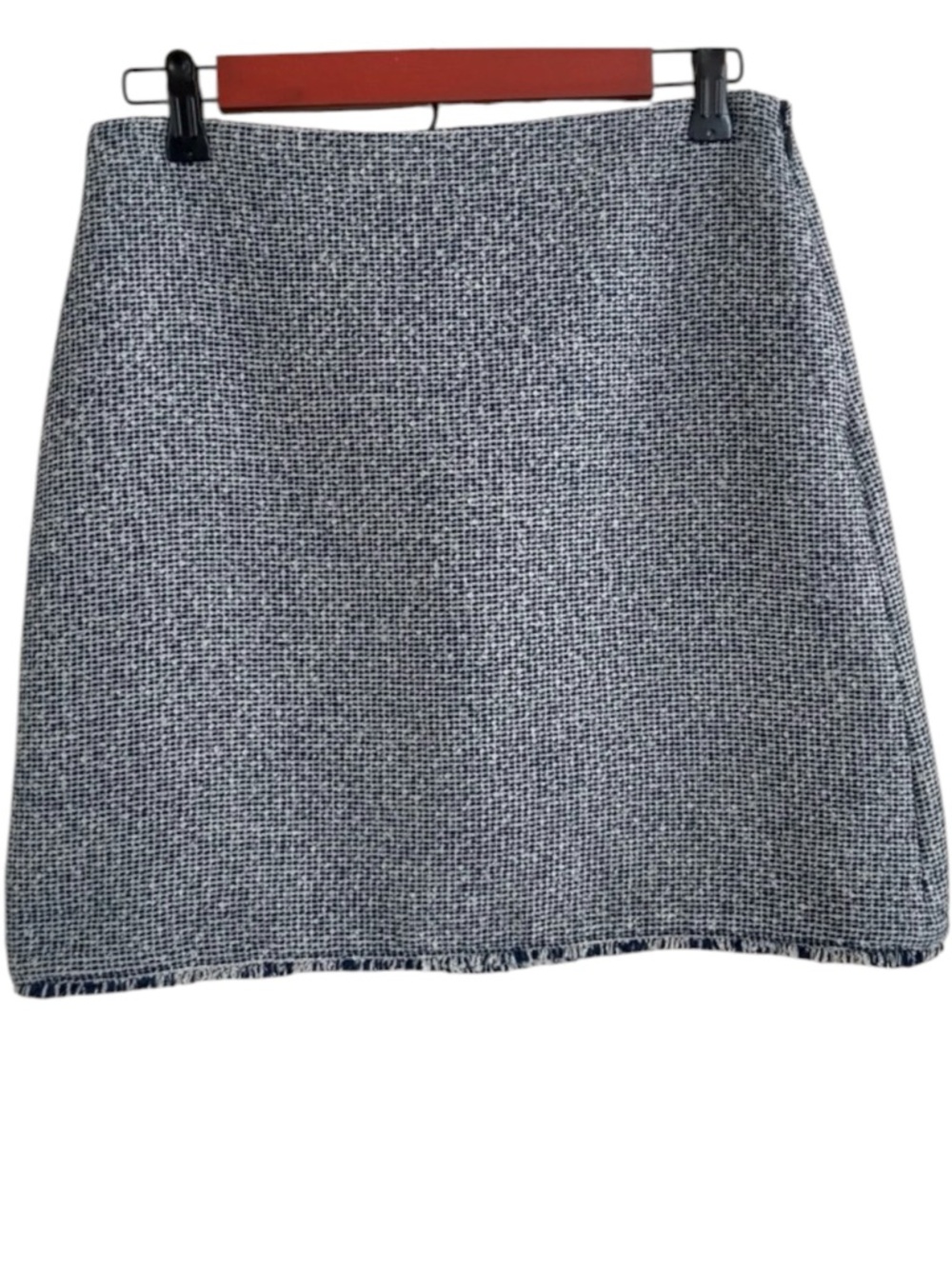 BANANA REPUBLIC SKIRT Textured Tweed Blue Gray Mini 2 Career Work Office Casual